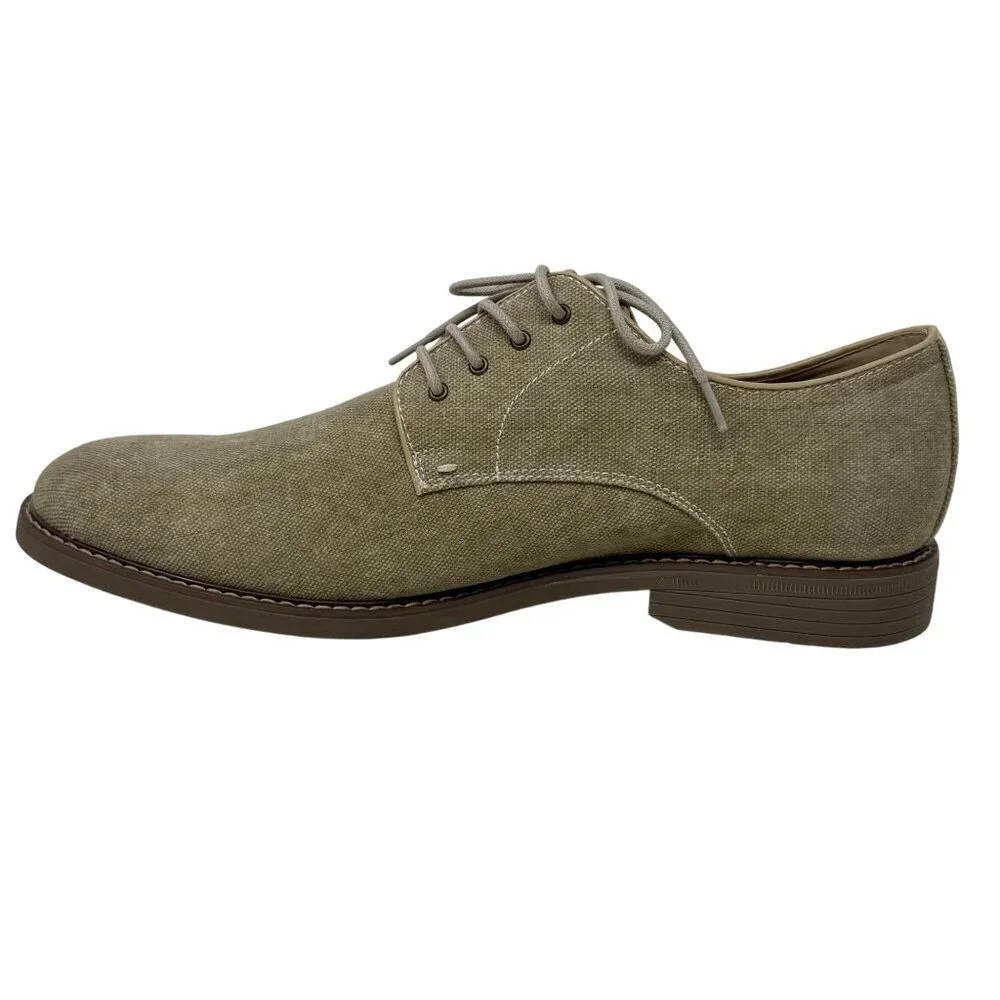 Izod Mens Image Natural Tan Beige LInen Oxford Shoes 13M Memory Foam Fabric‎